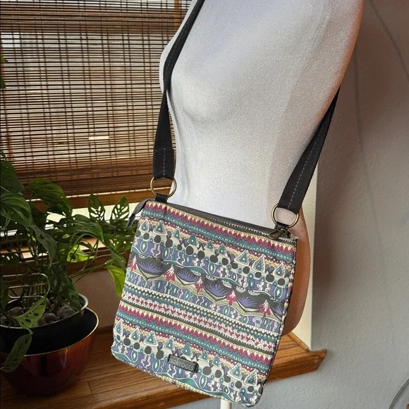 EUC Sakroots Eco Twill Multicolor Patterned crossbody Bag - Picture 2 of 14